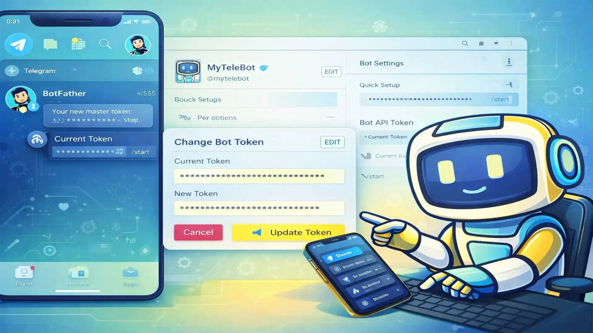 آموزش تغییر توکن ربات تلگرام (به ۲ روش ساده و رسمی)